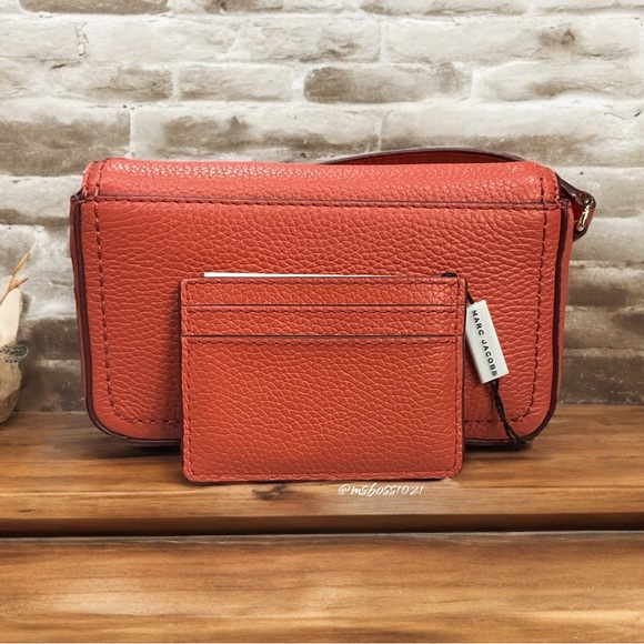 Marc Jacobs Flap Pebble Leather Small Crossbody Bag in Burnt Sienna+Cardholder - Picture 2 of 7